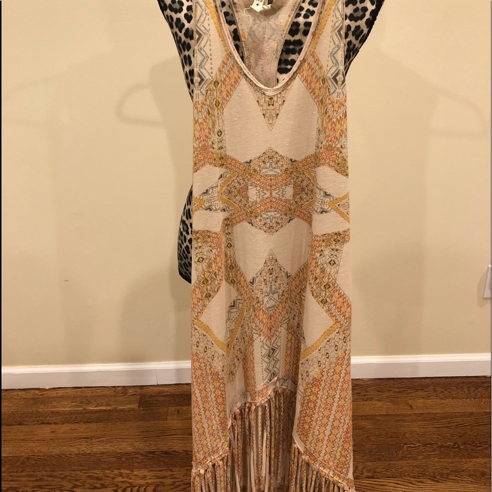 We The Free aztec fringe racer back tank dress